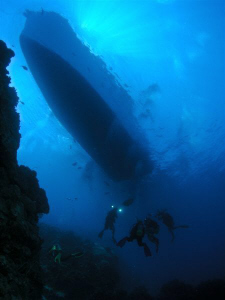 Diver's at the Cod Hole - Rowley Shoals WA. Oly C5060 Ino... by Mick Tait 